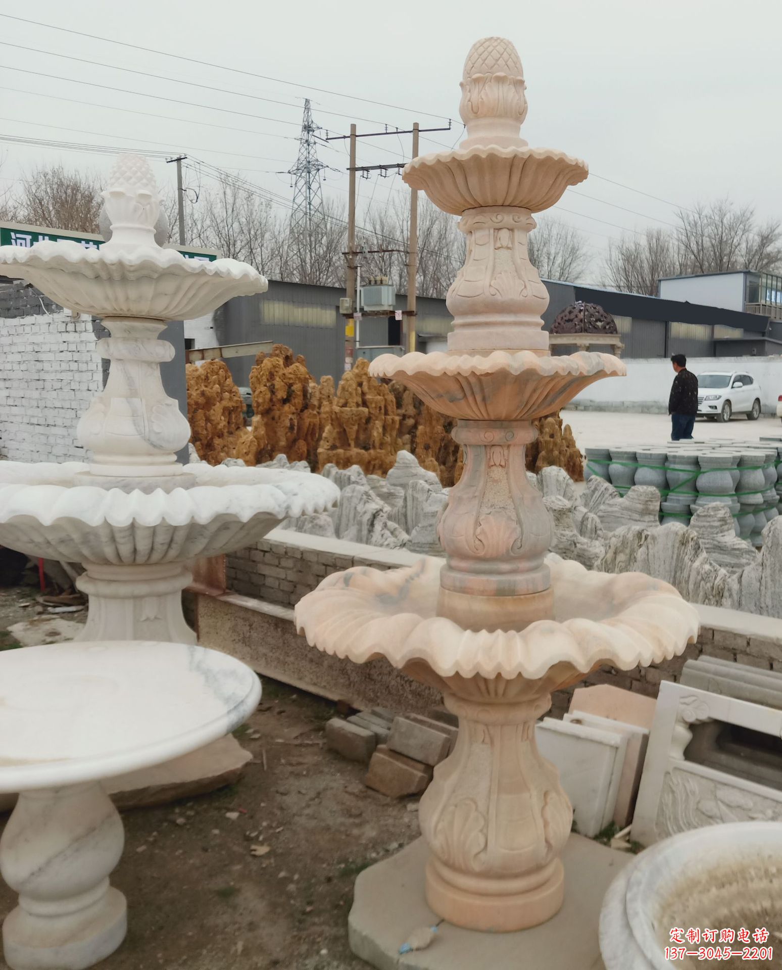 金华精美石雕喷泉风水球,为家居增添灵气