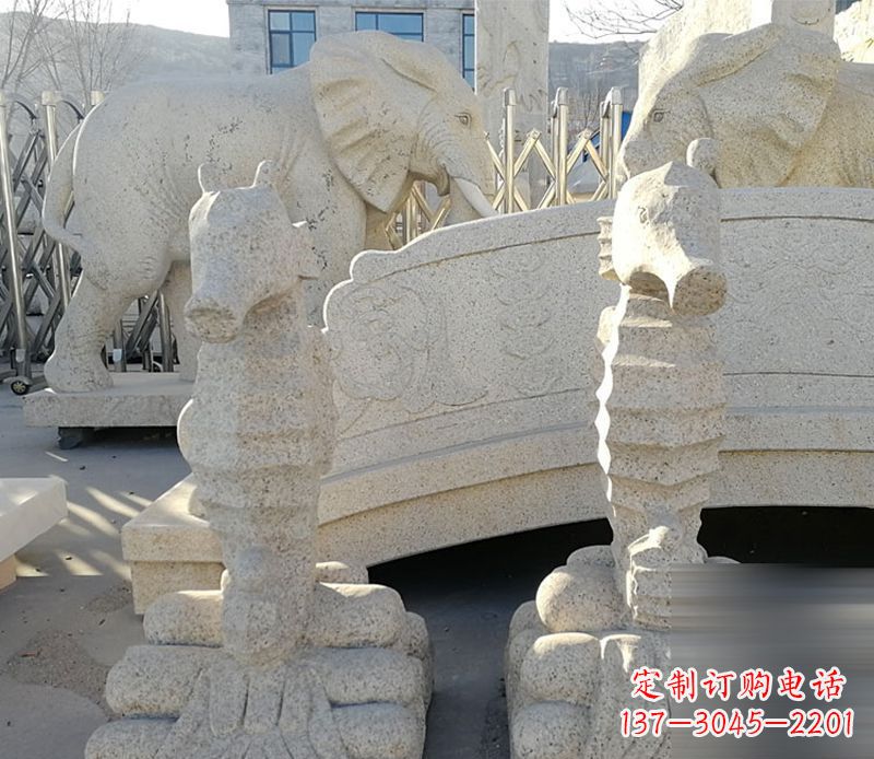 金华石雕喷水海马