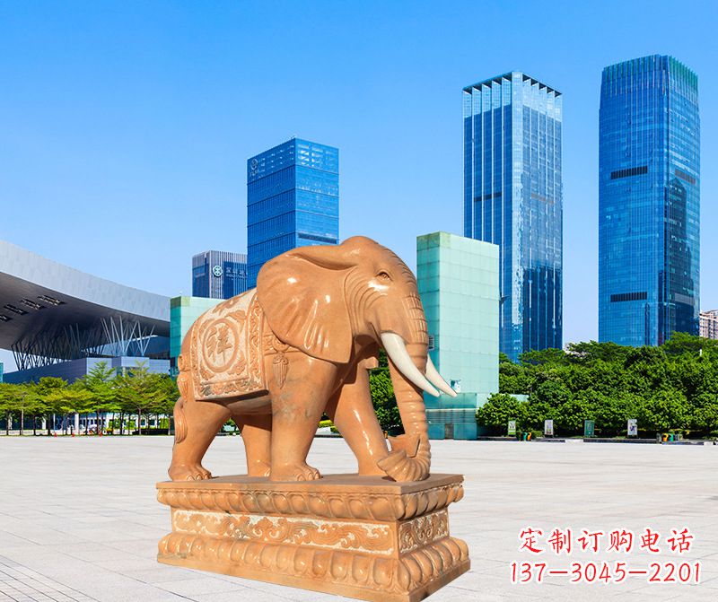金华石雕喷水大象