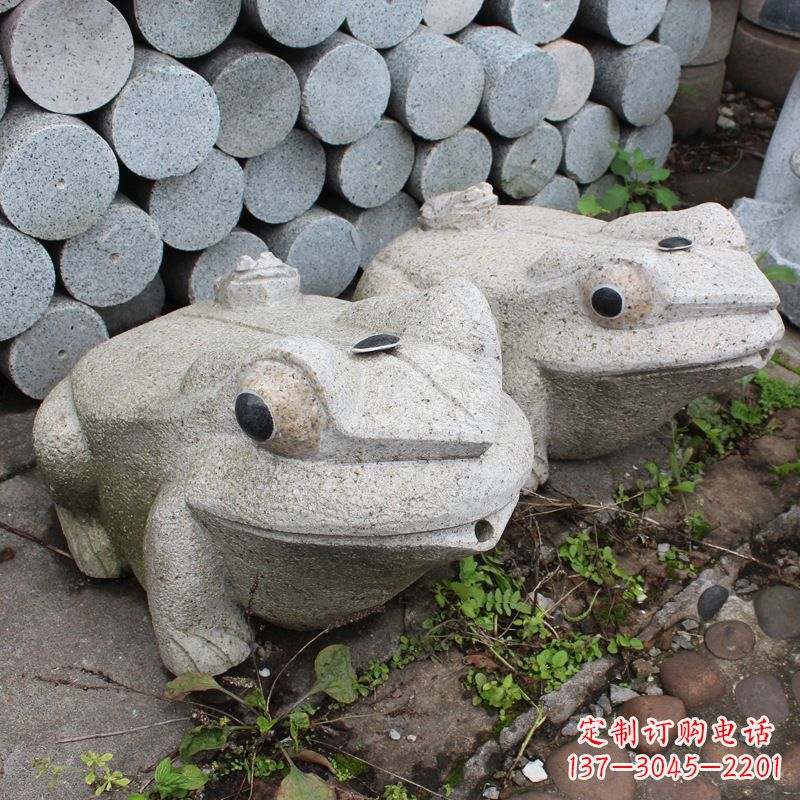 金华石雕青蛙喷水雕塑