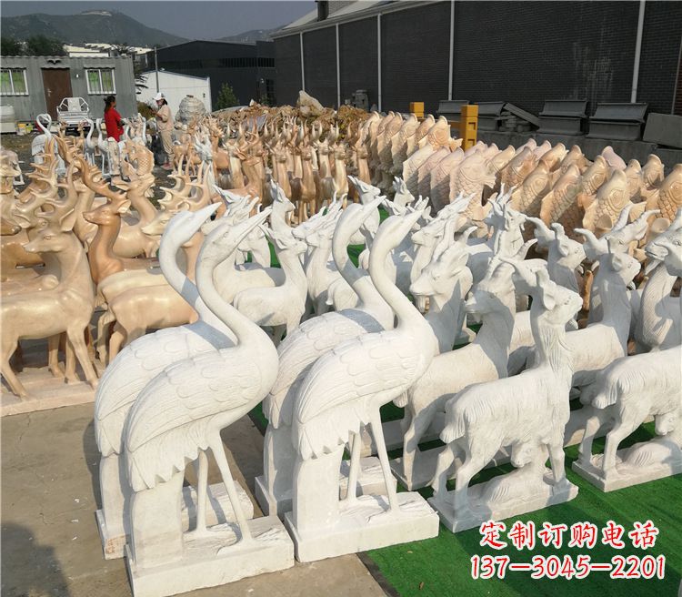 金华石雕仙鹤雕塑