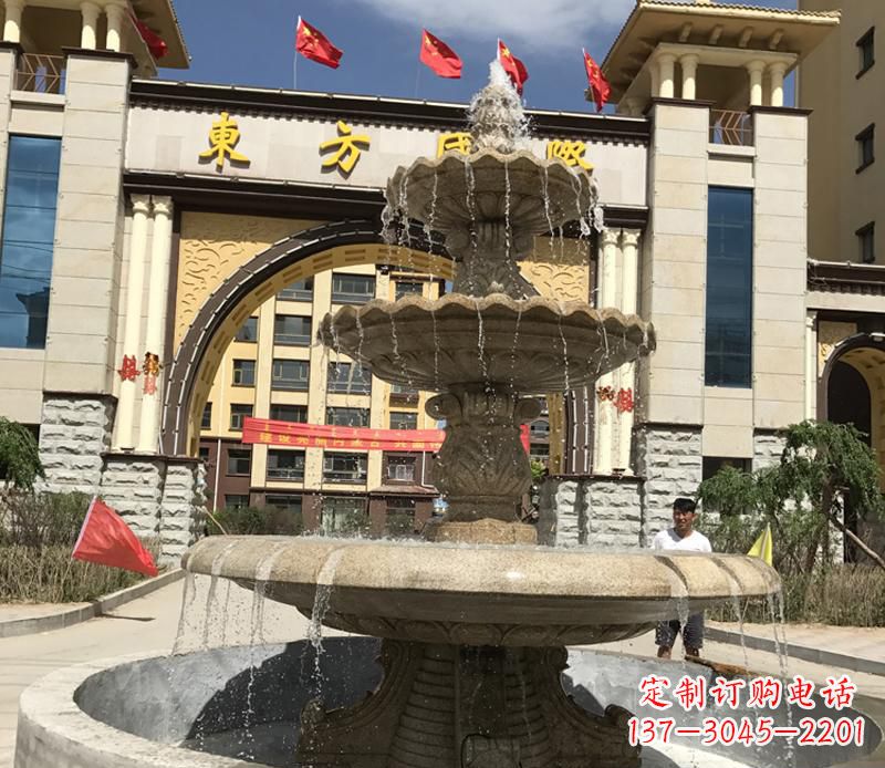 金华石雕小区大型喷泉雕塑