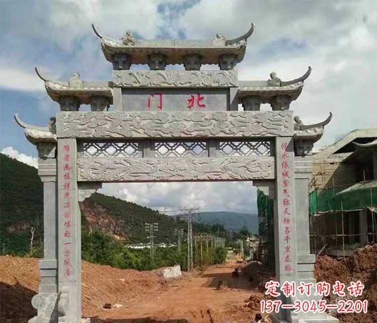 金华石牌坊单门牌坊石雕