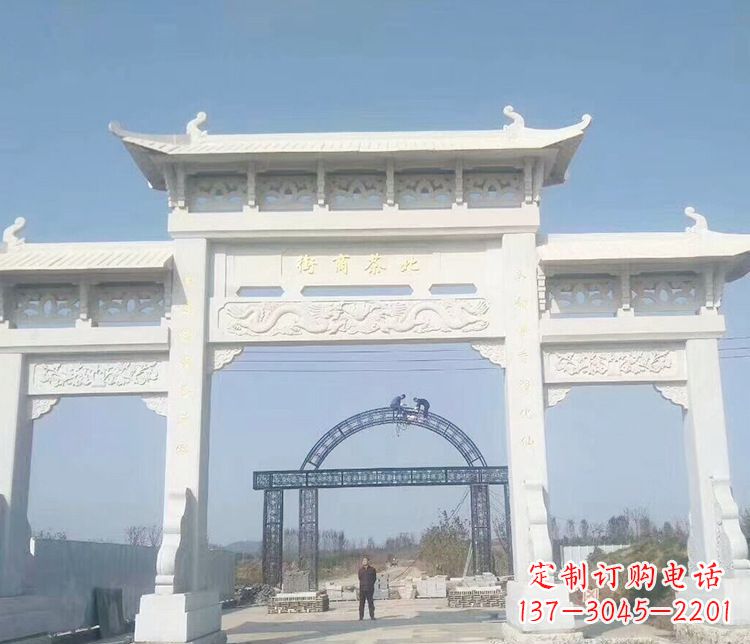 金华石牌坊三门牌坊石雕 (4)