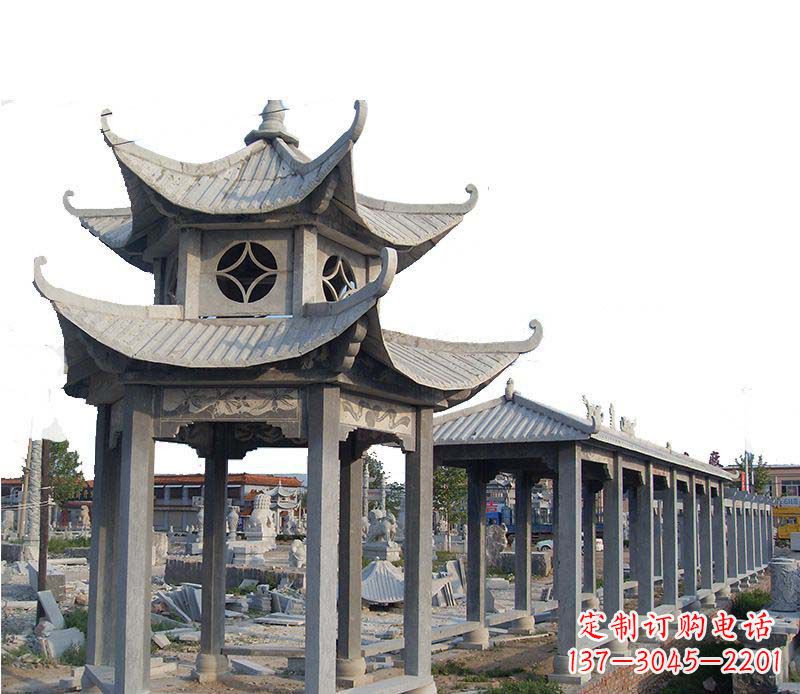 金华双层仿古凉亭石雕