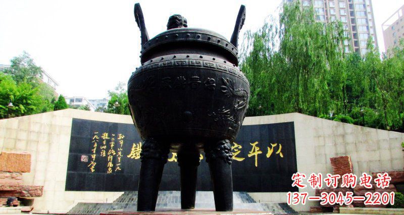 金华双龙戏珠广场香炉铜雕景观雕塑