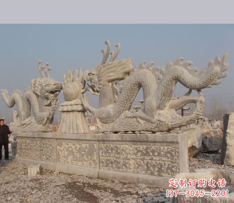 金华双龙戏珠石雕
