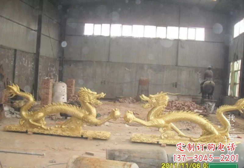 金华双龙戏珠铜雕