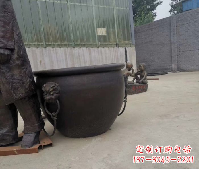 金华水缸铜雕塑 (2)