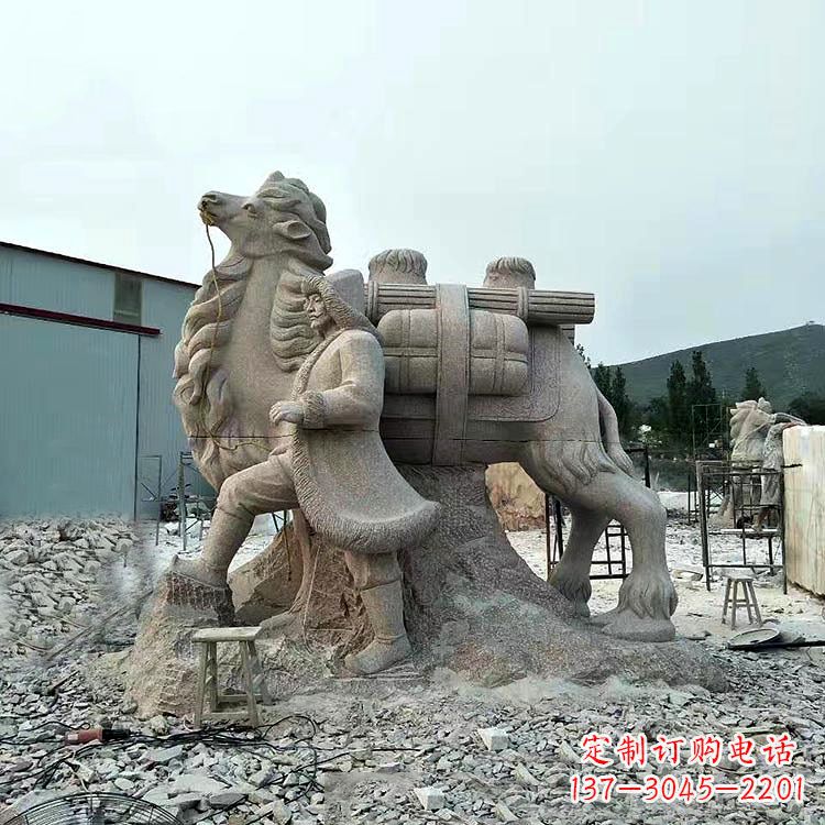 金华丝绸之路骆驼情景石雕