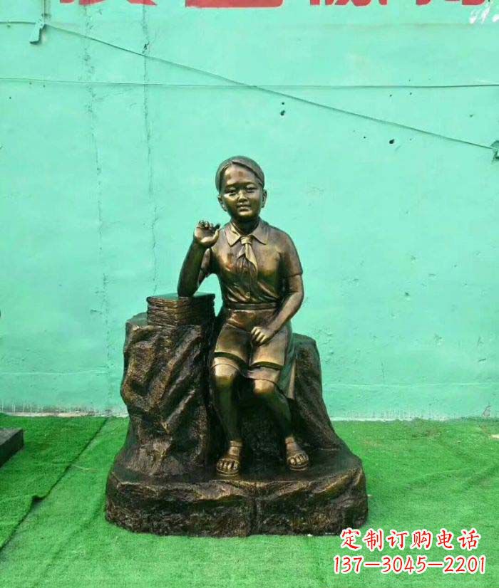 金华思考的女孩铜雕