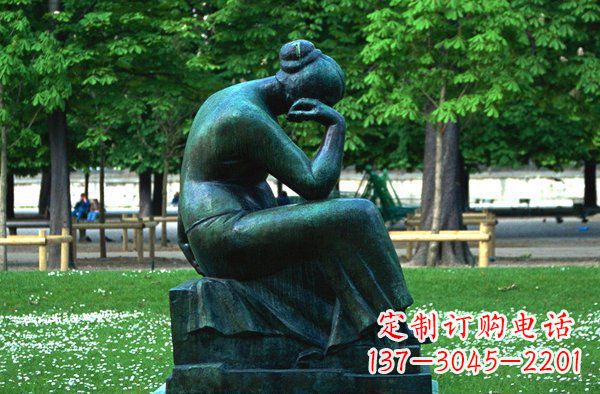 金华思考的女人青铜人物铜雕