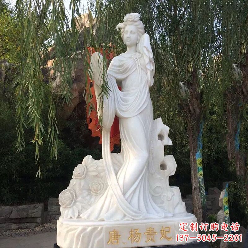 金华四大美女之汉白玉杨贵妃雕像