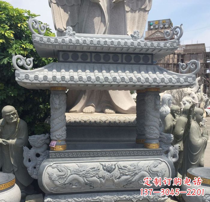 金华寺庙景观仿古香炉石雕 (2)