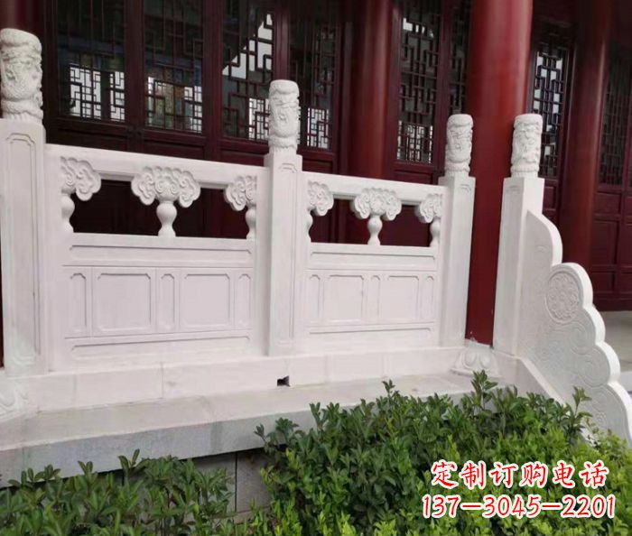 金华寺庙景观汉白玉石浮雕栏板 (3)