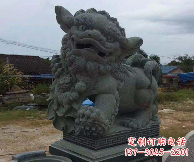 金华寺庙景观南方狮子石雕