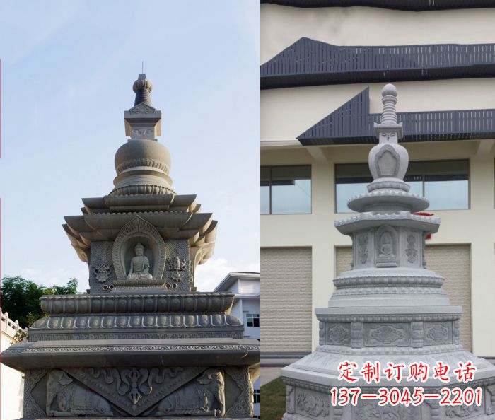 金华寺庙景观舍利塔石雕 (3)