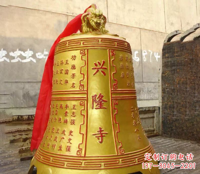 金华寺庙景观铜钟雕塑