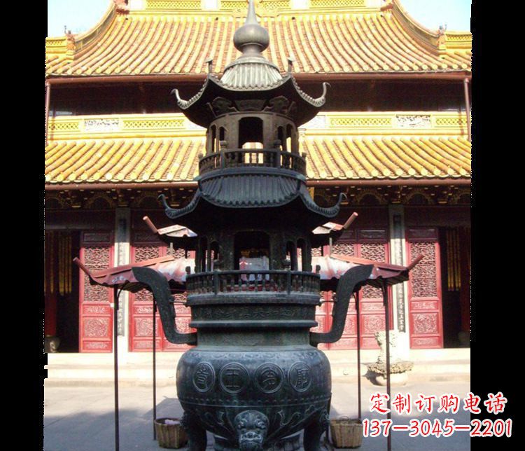 金华寺庙景观香炉铜雕