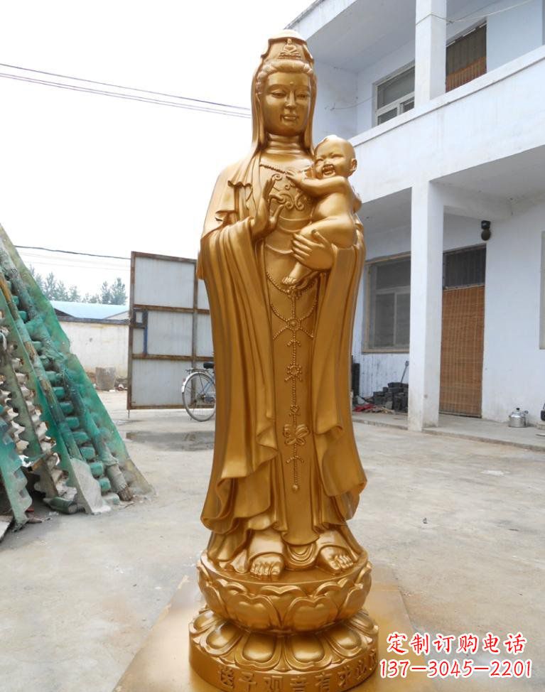金华寺庙立式送子观音铜雕