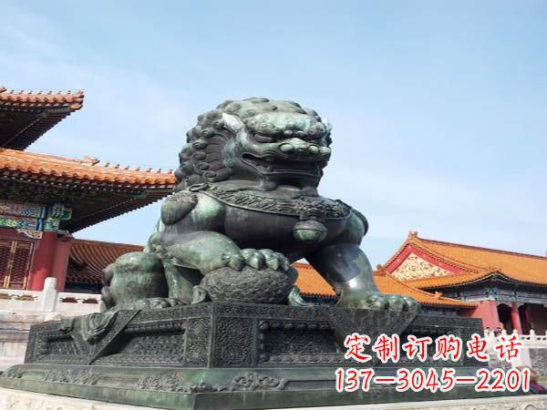 金华寺庙青铜狮子