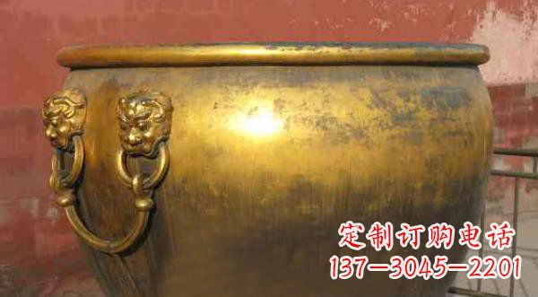 金华寺庙水缸铜雕 (2)