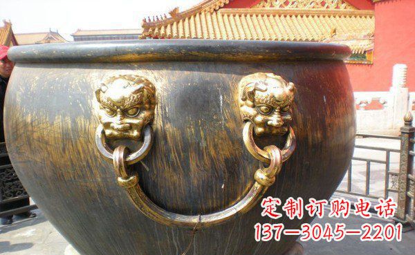 金华寺庙水缸铜雕 (3)