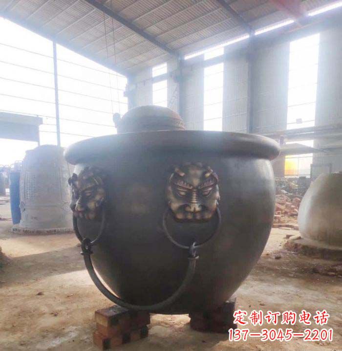 金华寺庙水缸铜雕