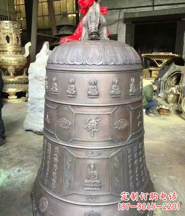 金华寺庙铜雕钟铸铜钟雕塑