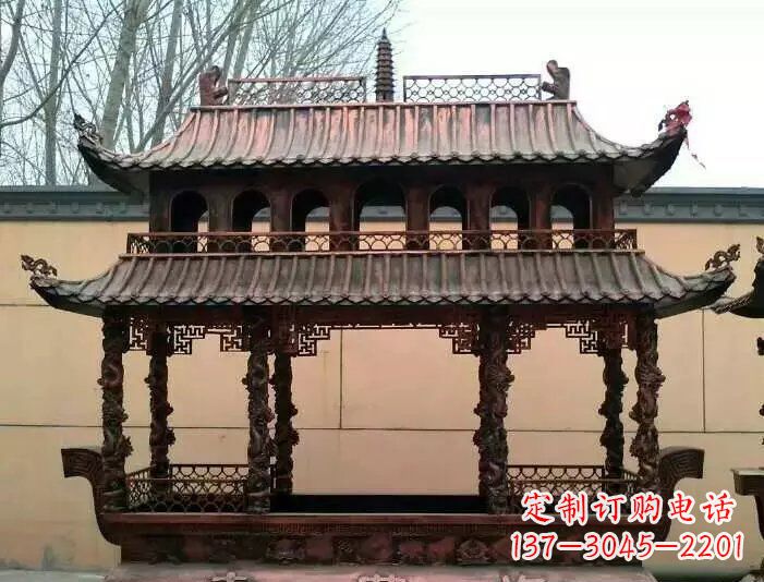 金华寺庙香炉铜雕 (3)