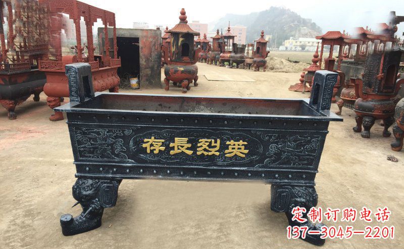 金华寺庙香炉铜雕 (4)