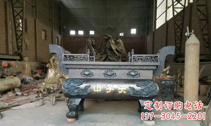 金华寺庙香炉铜雕_2