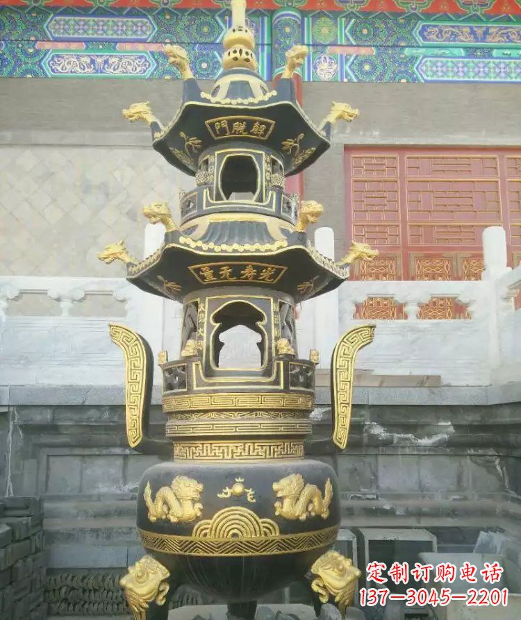 金华寺庙香炉铜雕_1