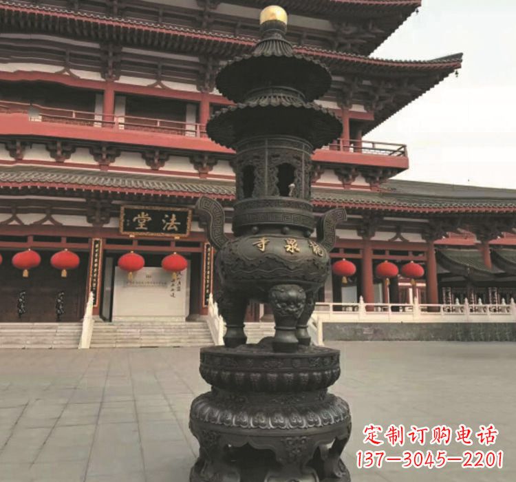 金华寺庙香炉铜雕222