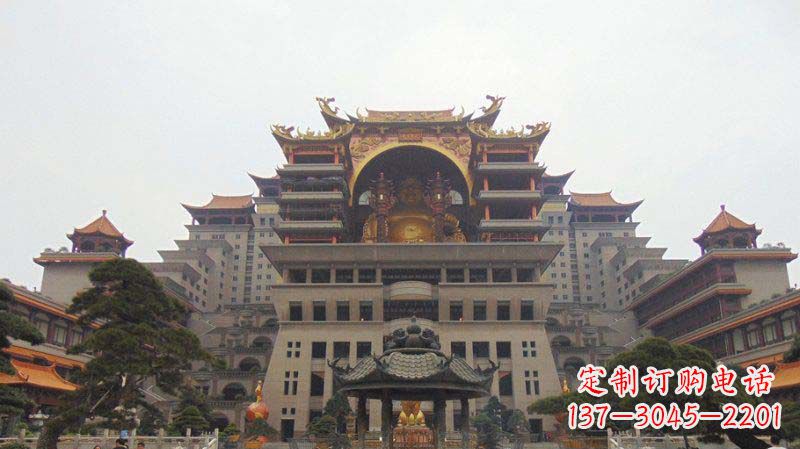 金华寺庙圆香炉铜雕