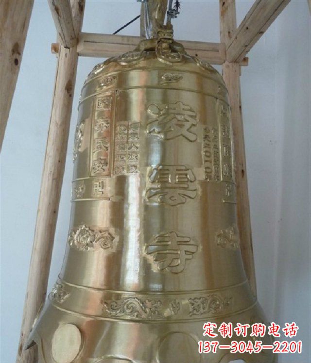 金华寺庙铸铜钟雕塑 (2)