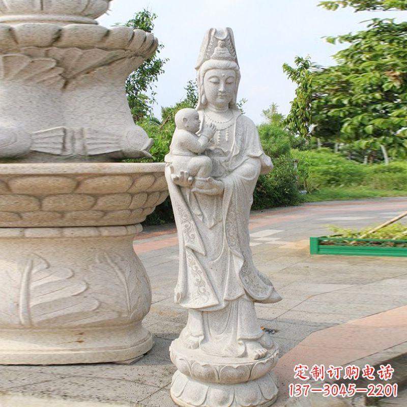 金华送子观音汉白玉石雕