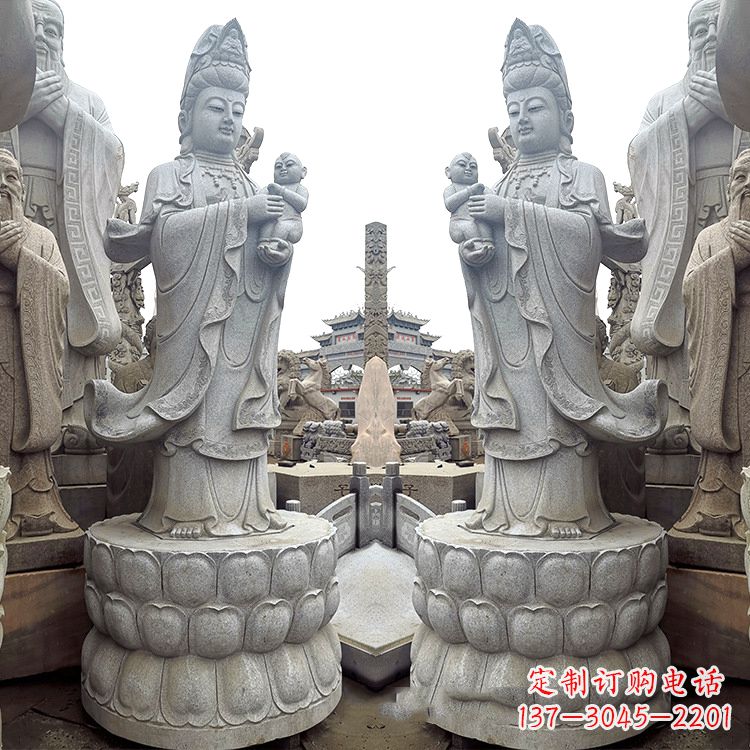 金华送子观音青石雕塑