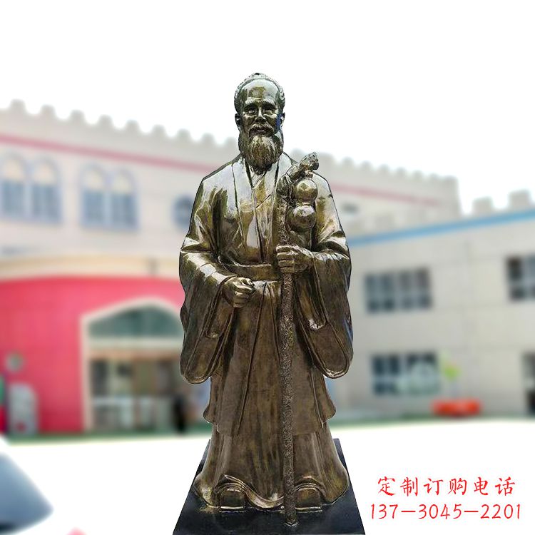 金华孙思邈仿铜玻璃钢雕塑-医院著名医学人物雕像