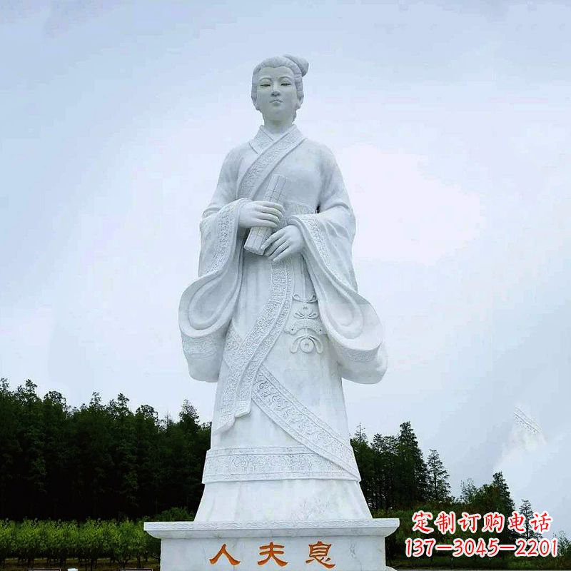 金华桃花夫人息妫汉白玉雕塑-景区园林历史名人古代著名美女雕像