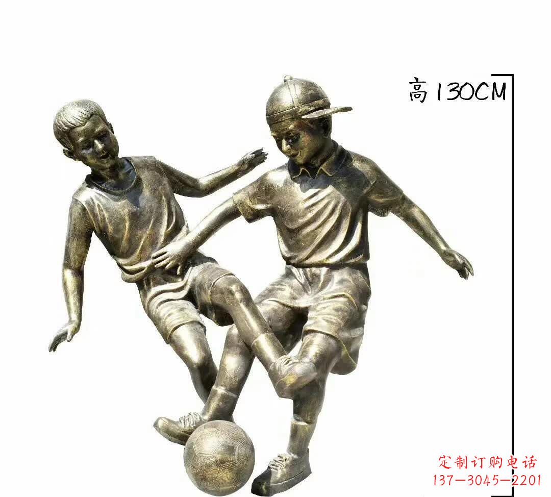 金华踢足球人物铜雕112