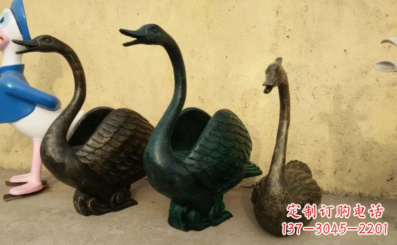 金华天鹅动物铜雕 (3)