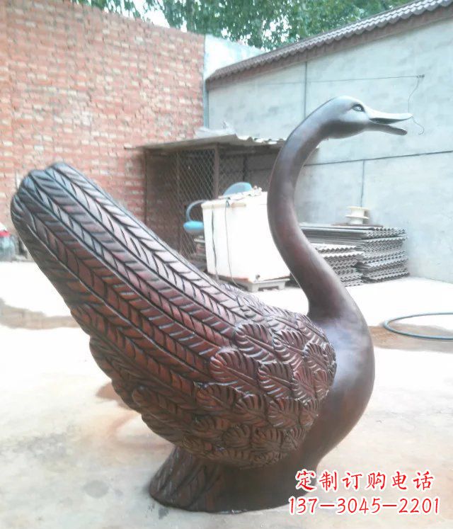 金华天鹅公园天王动物铜雕