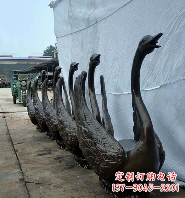 金华天鹅喷泉铜雕,园林喷泉水景流水组件
