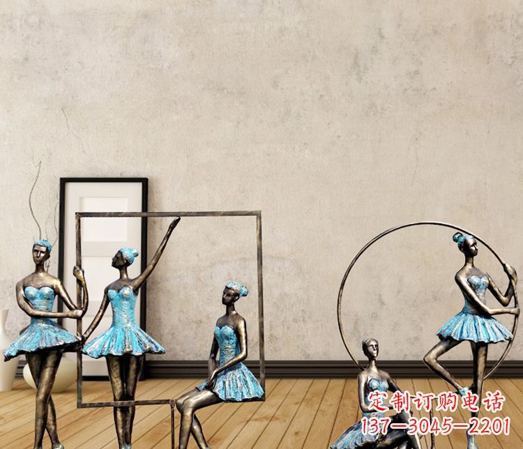 金华跳芭蕾舞的女孩和相框铜雕