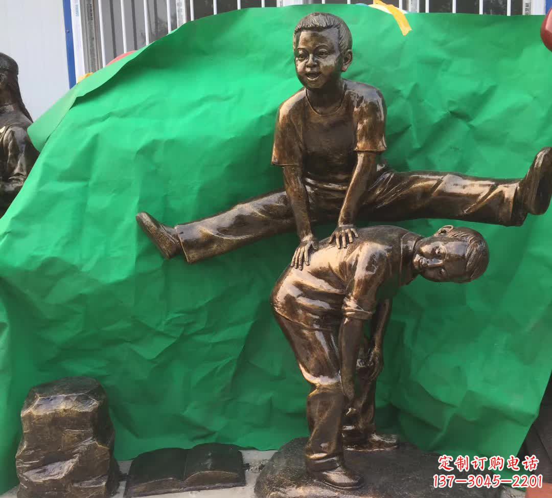 金华跳马儿童铜雕