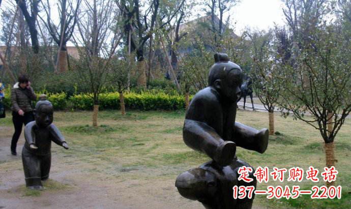 金华跳山羊公园人物铜雕