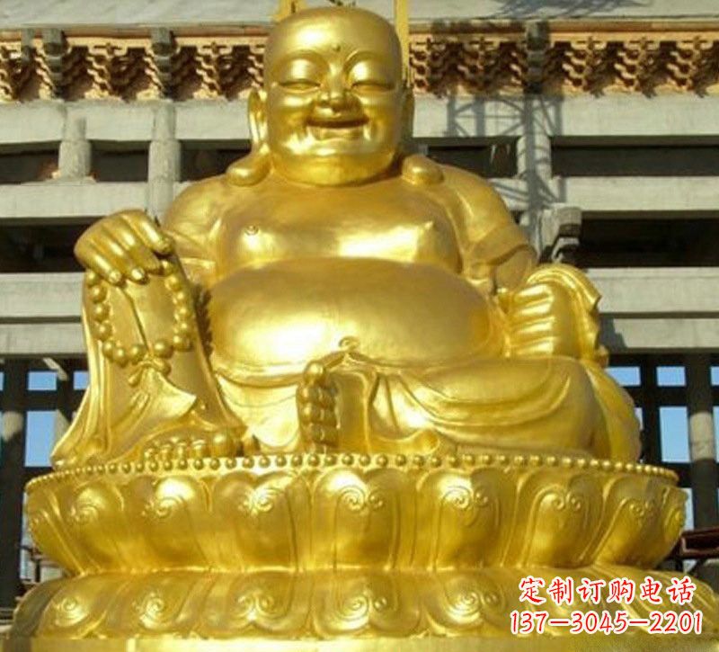 金华贴金弥勒佛铜雕