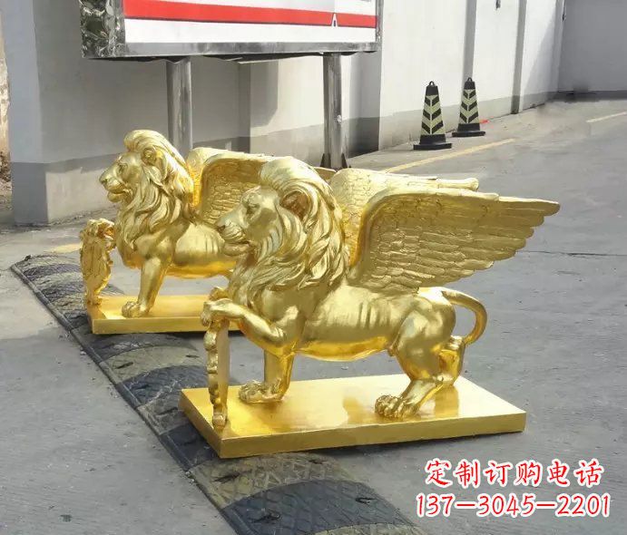 金华贴金圣马可飞狮铜雕