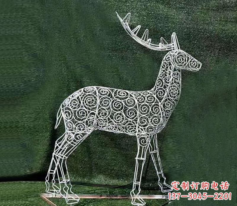 金华铁艺不锈钢镂空梅花鹿雕塑